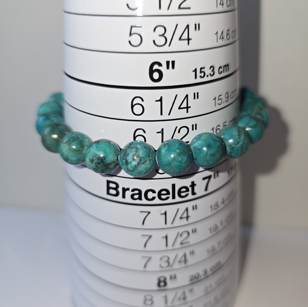 7-8mm Blue Apatite bracelet - Picture 5 of 9